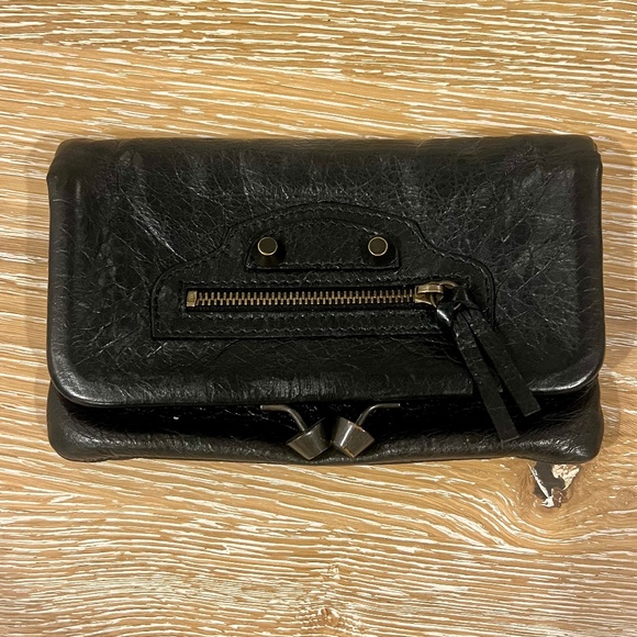 Balenciaga Black Motocross Fold-over Clutch - Picture 3 of 5